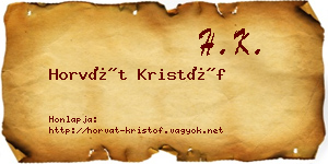 Horvát Kristóf névjegykártya