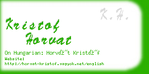 kristof horvat business card